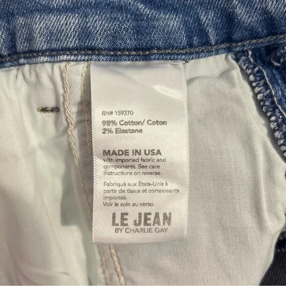 Le Jean Studded Frankie Barrel Jeans in Blue Haven Size 26 High Rise - Picture 11 of 11